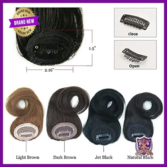 Wave Side Bang Clip-in Human Hair Extensions, 2-Pack main image 5